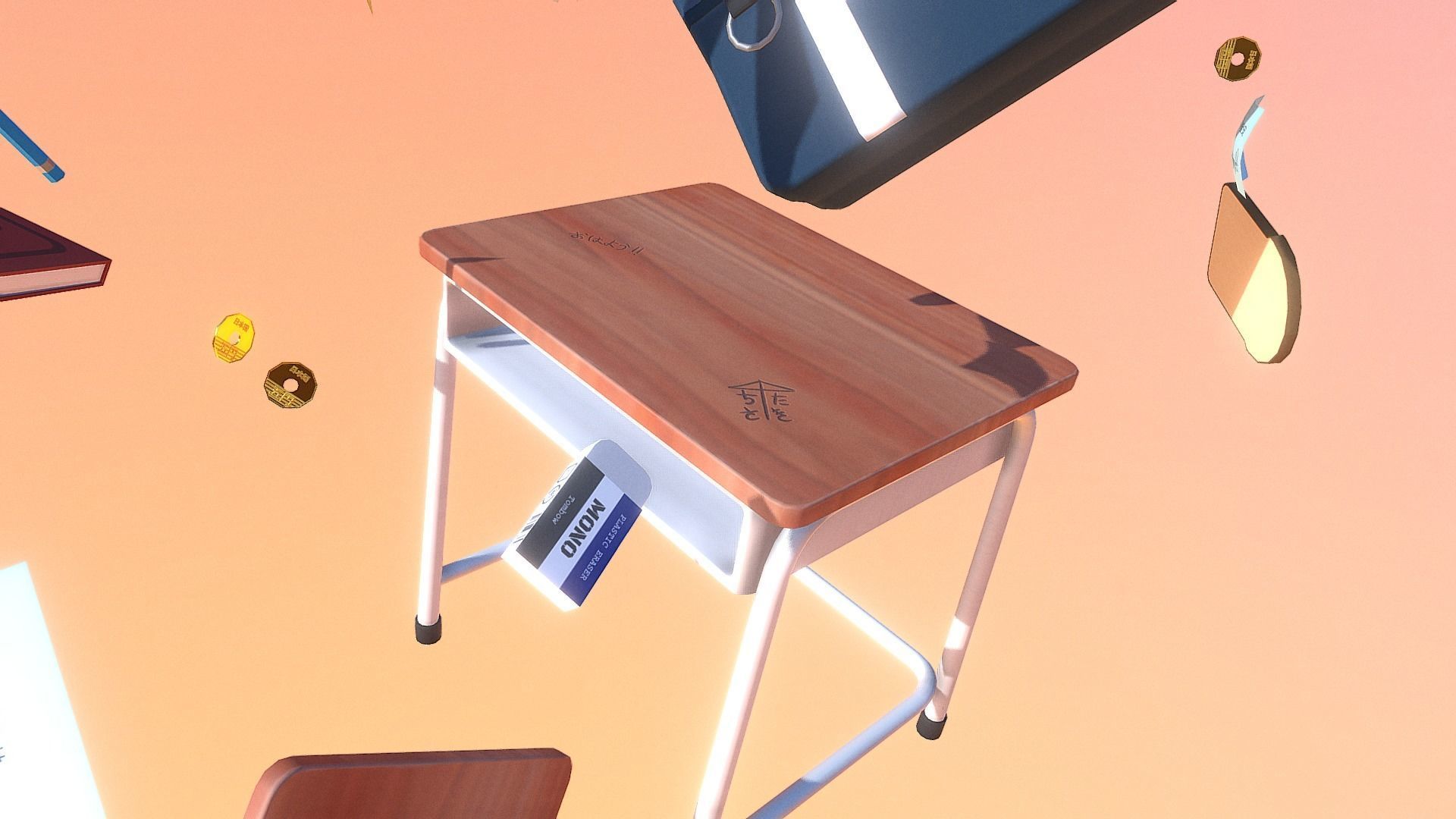 Chaotic Classroom Low-poly 3D model_3