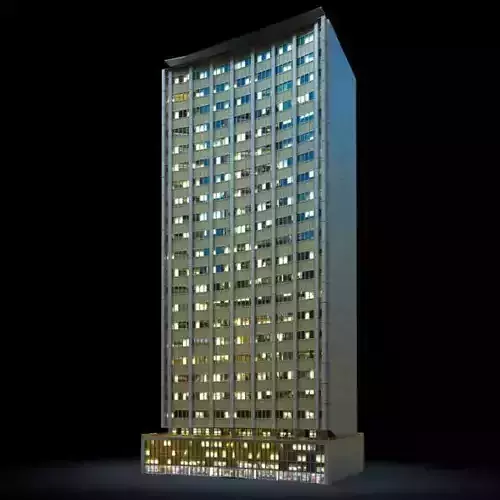 Matte Silver Metal Skyscraper