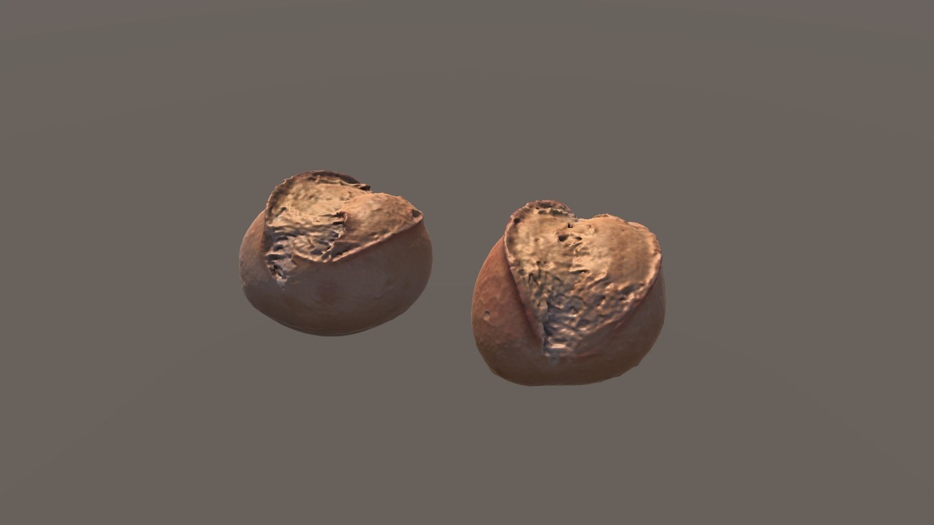 Scanned Bread Rolls 4 Low-poly 3D model_1