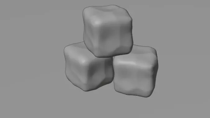 Ice Model three cubes Free 3D model_0