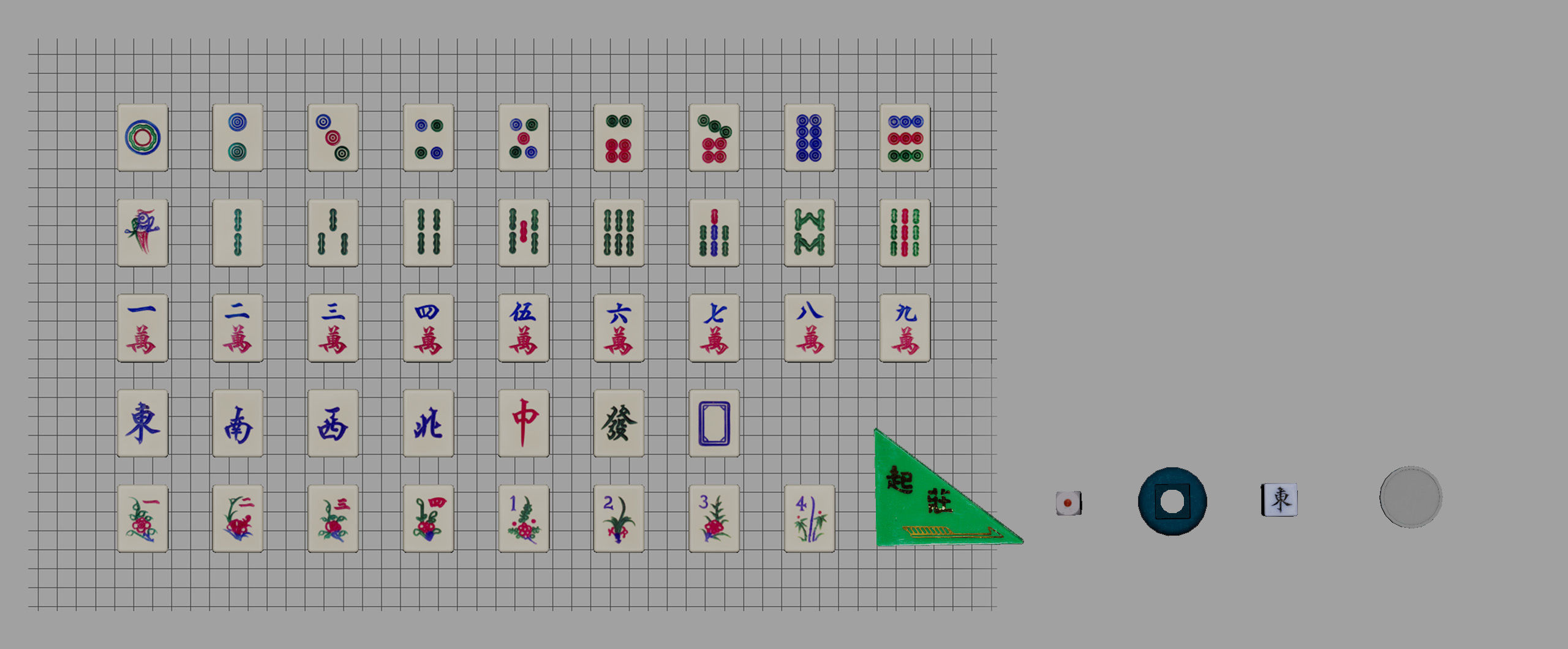 PBR Hong Kong Mahjong Set  Game Ready asset Low-poly 3D model_9