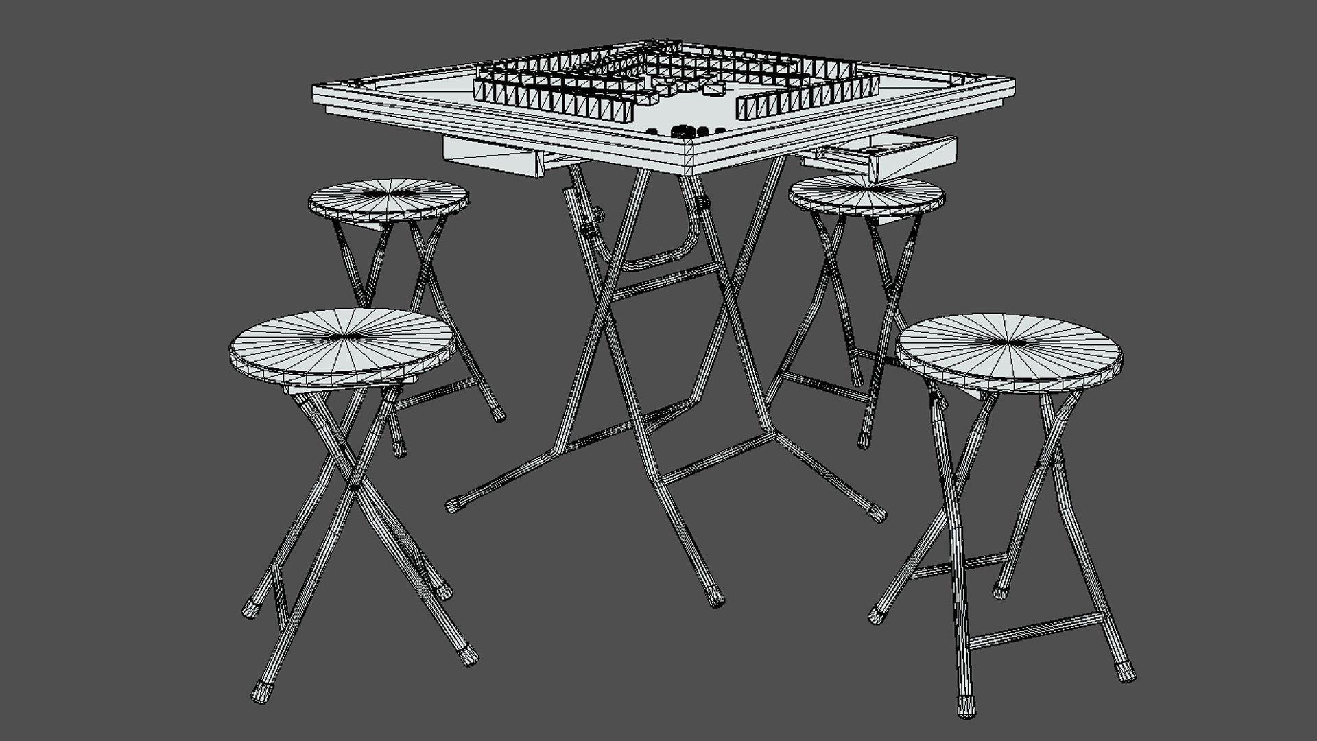 PBR Hong Kong Mahjong Set  Game Ready asset Low-poly 3D model_10