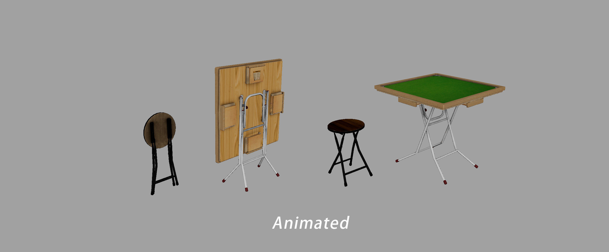 PBR Hong Kong Mahjong Set  Game Ready asset Low-poly 3D model_8