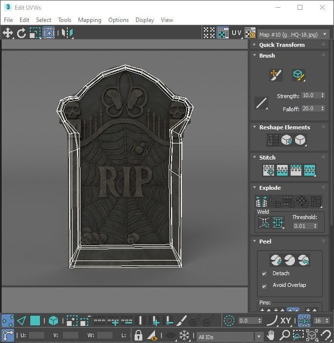 Gravestones Set 3D model_40