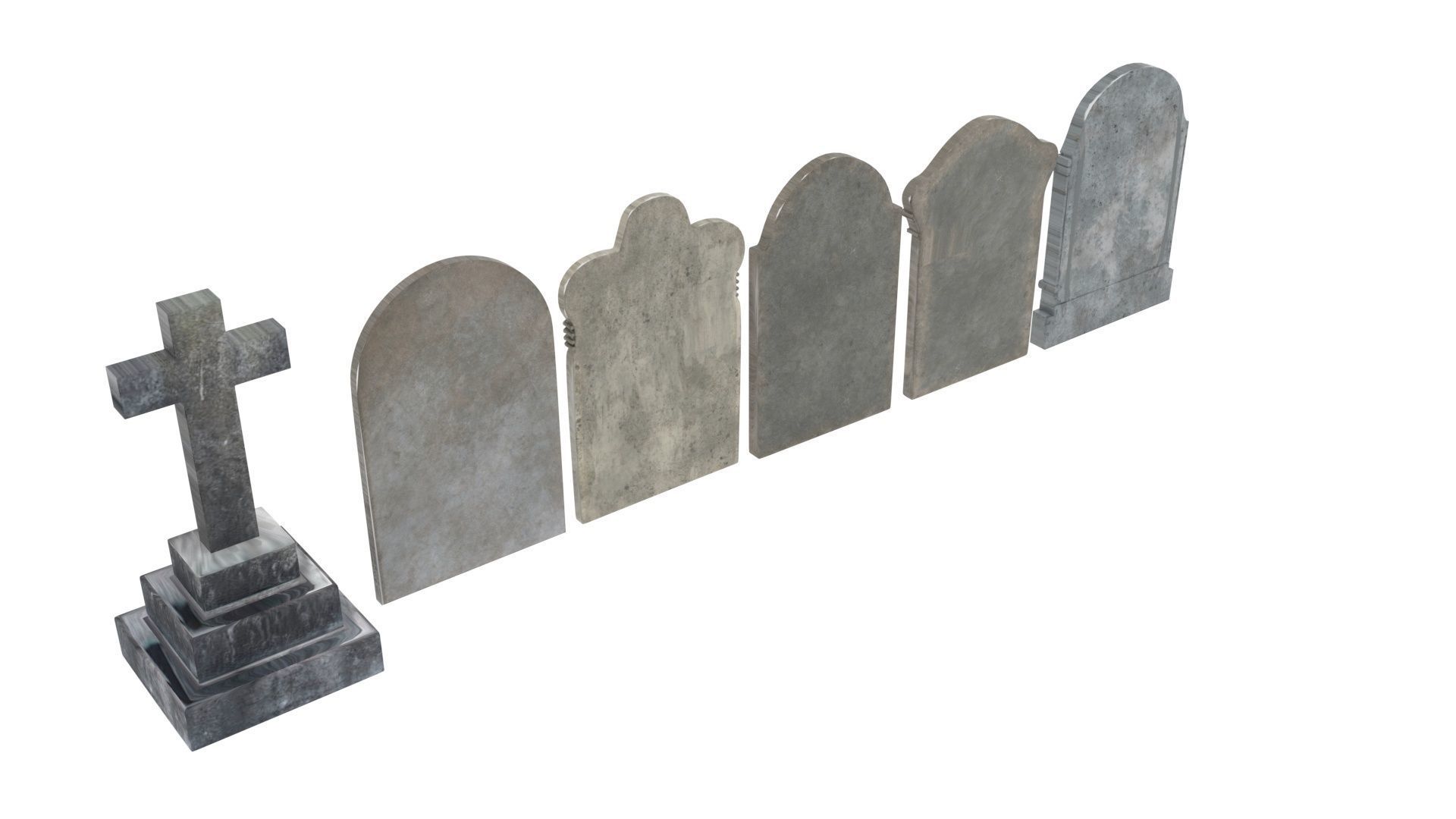 Gravestones Set 3D model_15