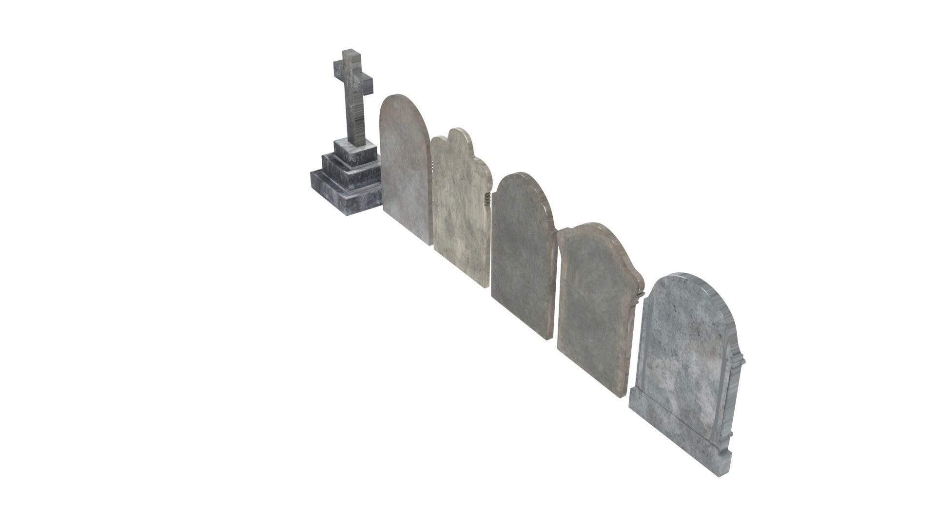 Gravestones Set 3D model_16