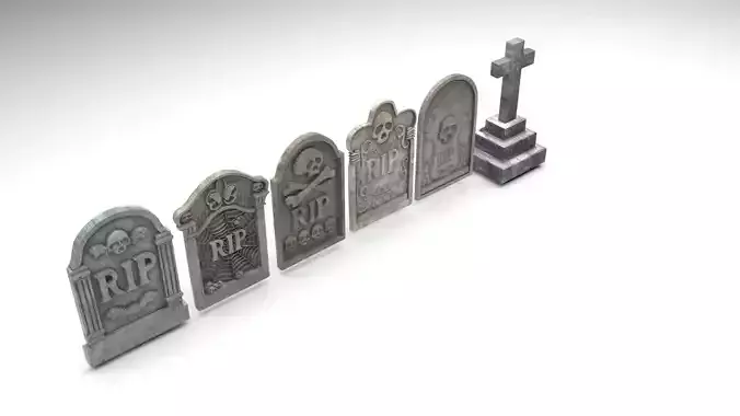 Gravestones Set 3D model