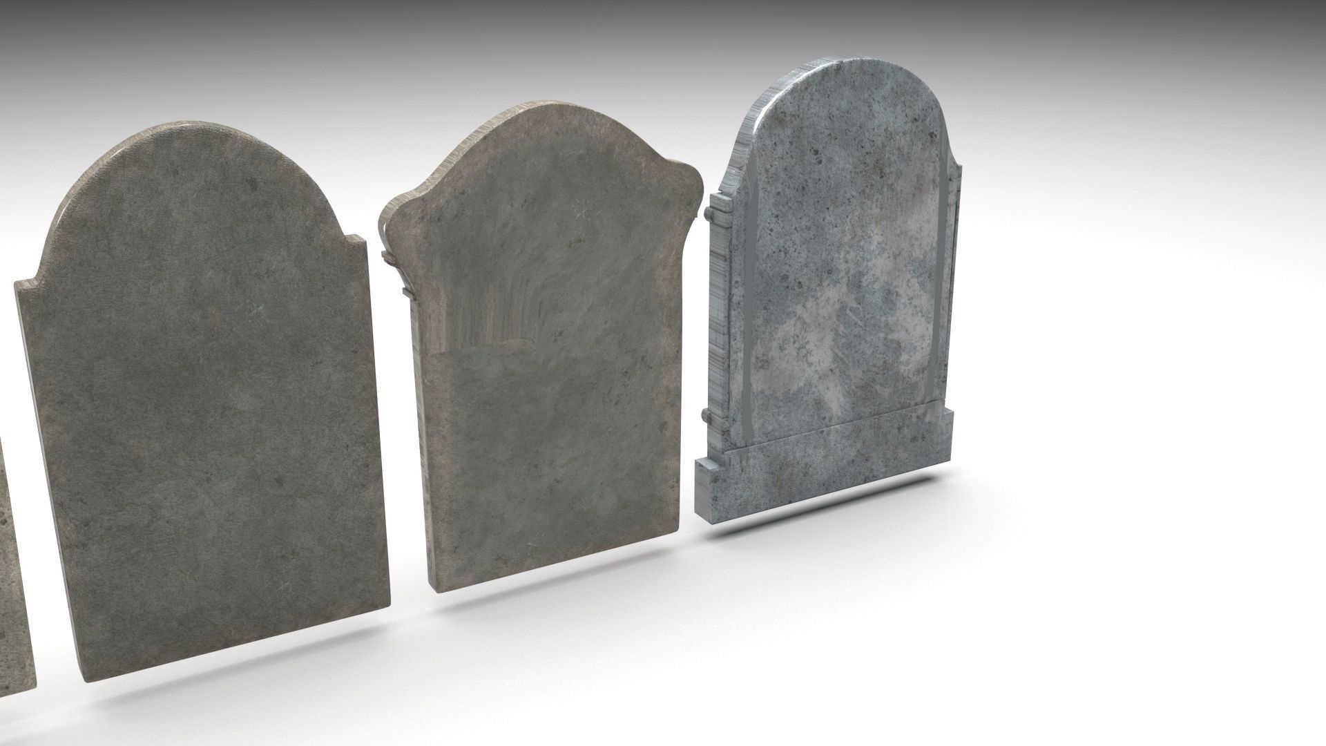Gravestones Set 3D model_8