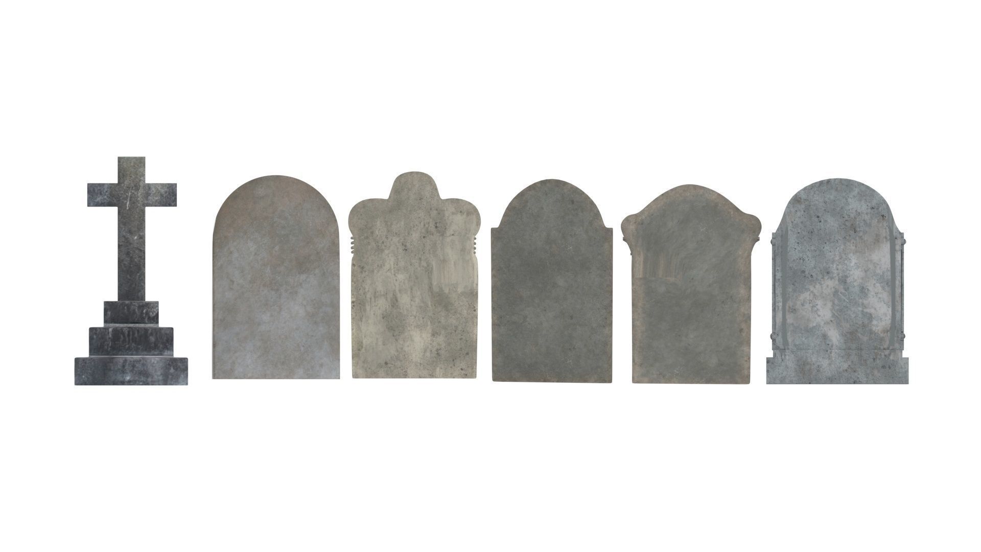 Gravestones Set 3D model_21