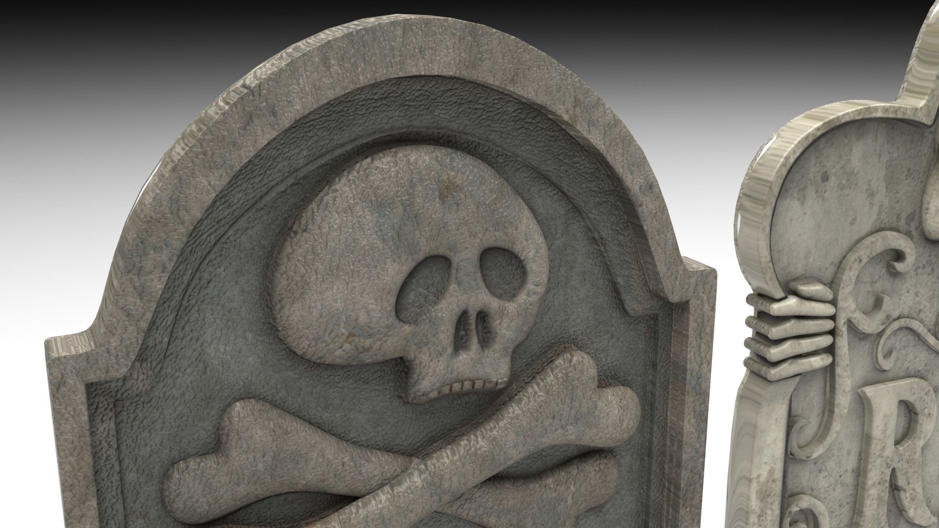 Gravestones Set 3D model_11