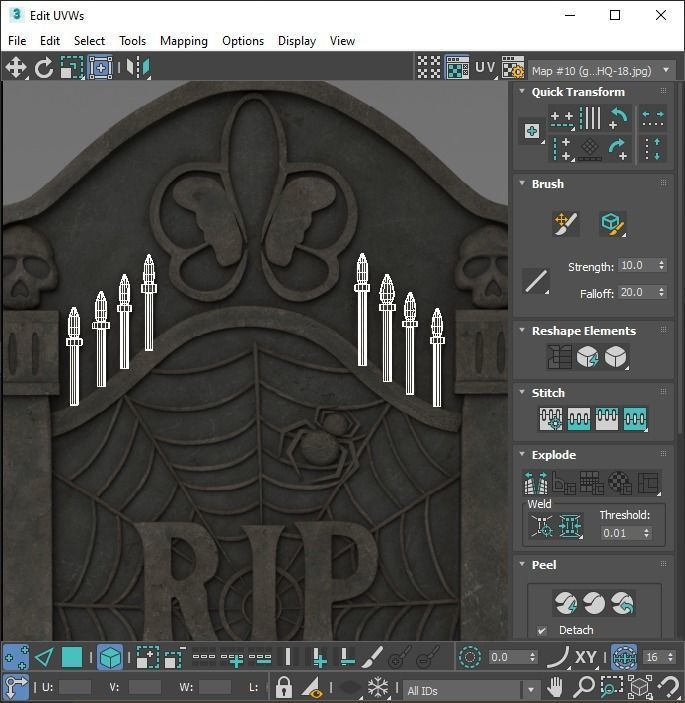 Gravestones Set 3D model_52