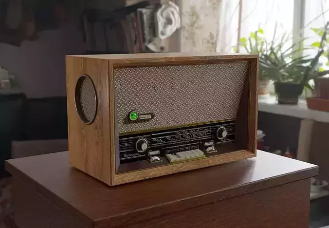 Rare tube stationary radio Dzintaras 3D model