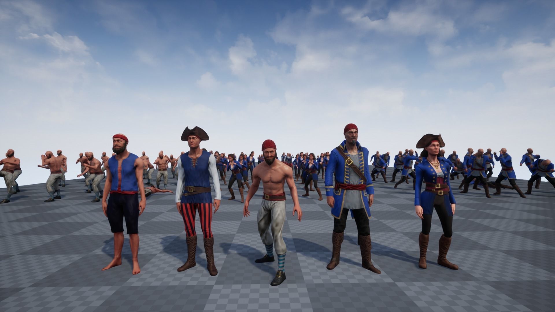 Pirate character pack Low-poly 3D model_4