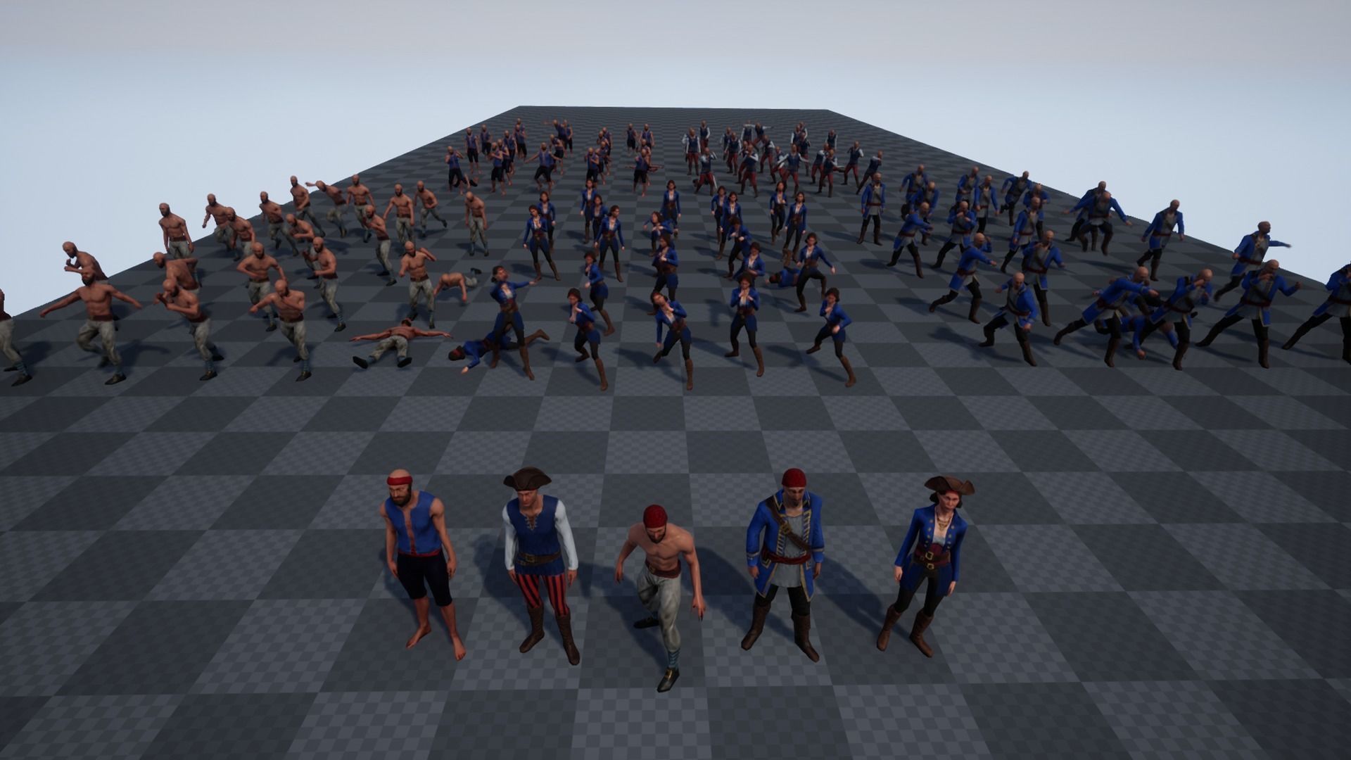Pirate character pack Low-poly 3D model_9