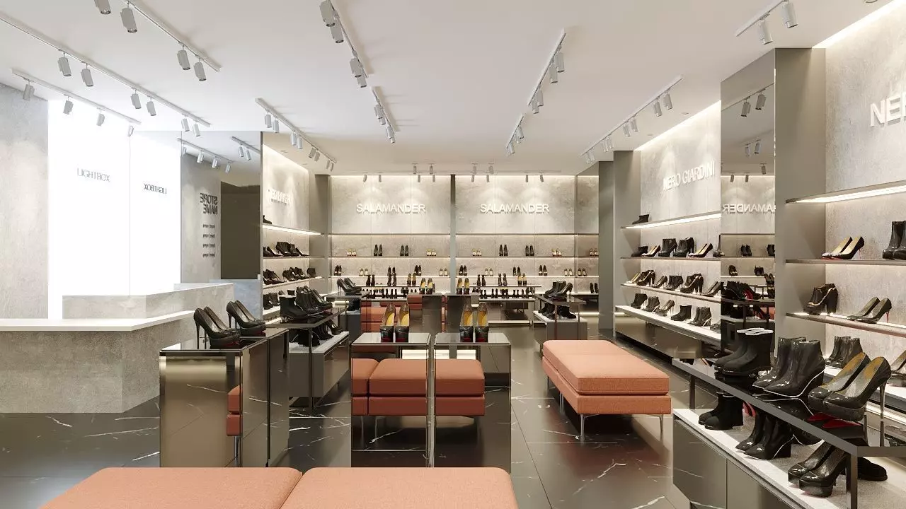 Shoes Store 3D Model Interior Scene 3D model_0