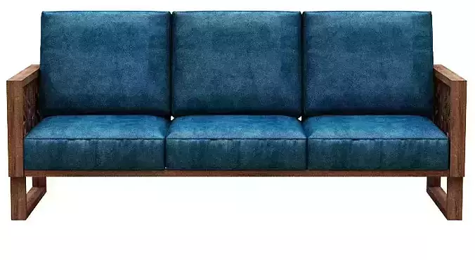 Sofa 3 seater with wooden frames and cushion