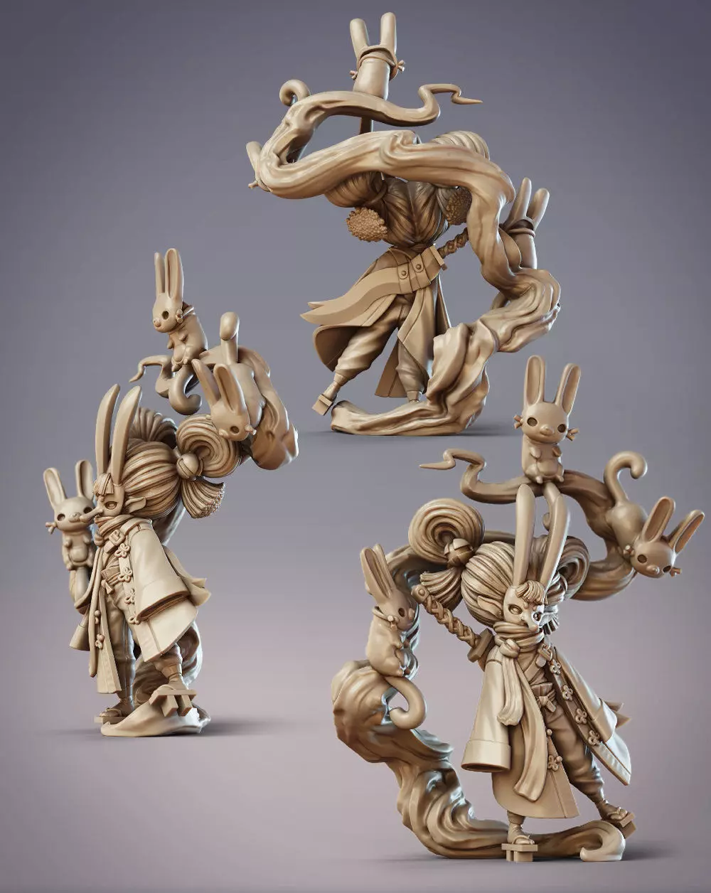 Giusa 3D model bunny 3D print model