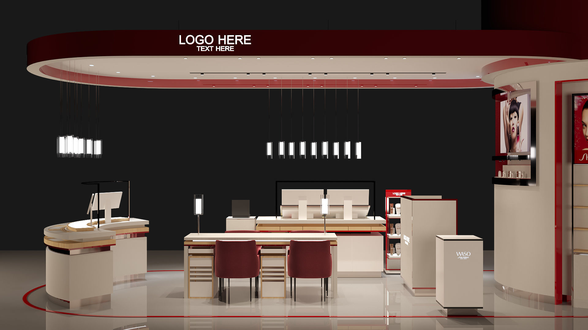 BEAUTY STORE FULL 3D SCENE 3D model_1