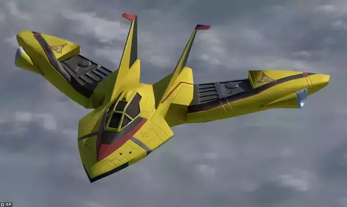 GUTS WING 1 ultrman tiga plane aircraft  Low-poly 3D model