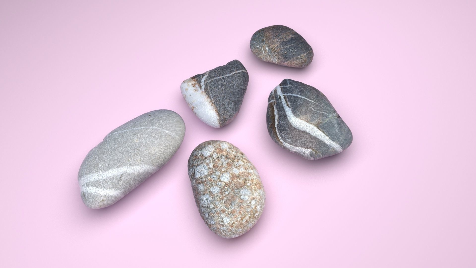 Rocks Set 3D model_5
