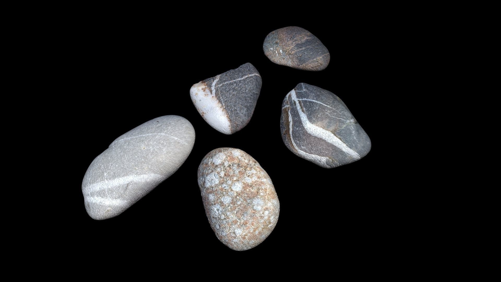 Rocks Set 3D model_6