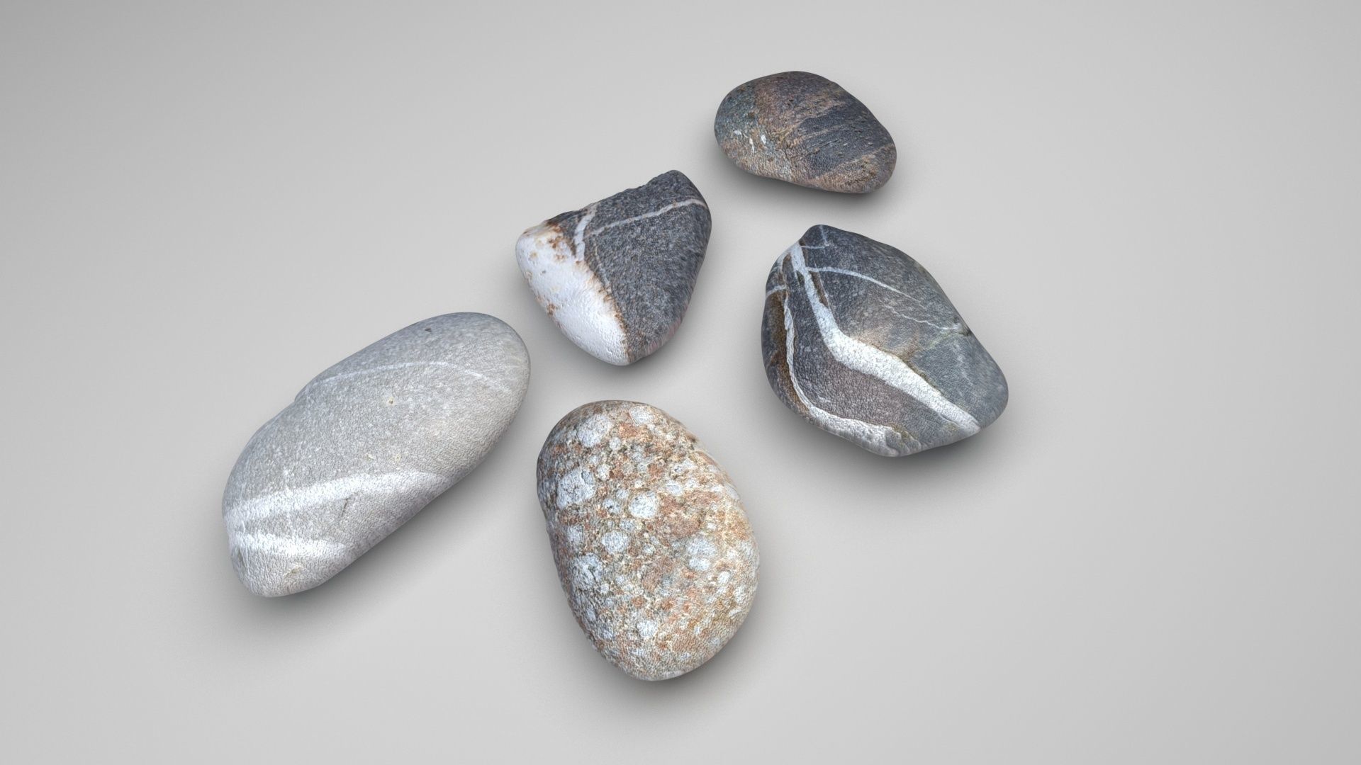 Rocks Set 3D model_4