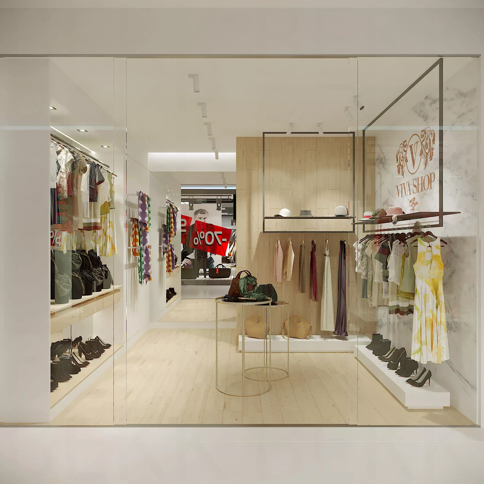 Casual Small Clothing Store 3D Model Interior Scene 3D model_0