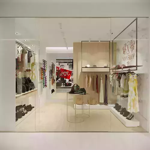 Casual Small Clothing Store 3D Model Interior Scene 3D model
