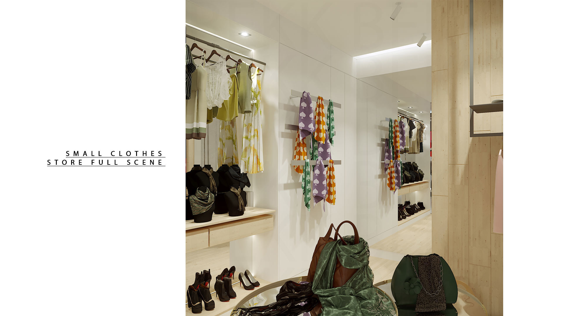 Casual Small Clothing Store 3D Model Interior Scene 3D model_12