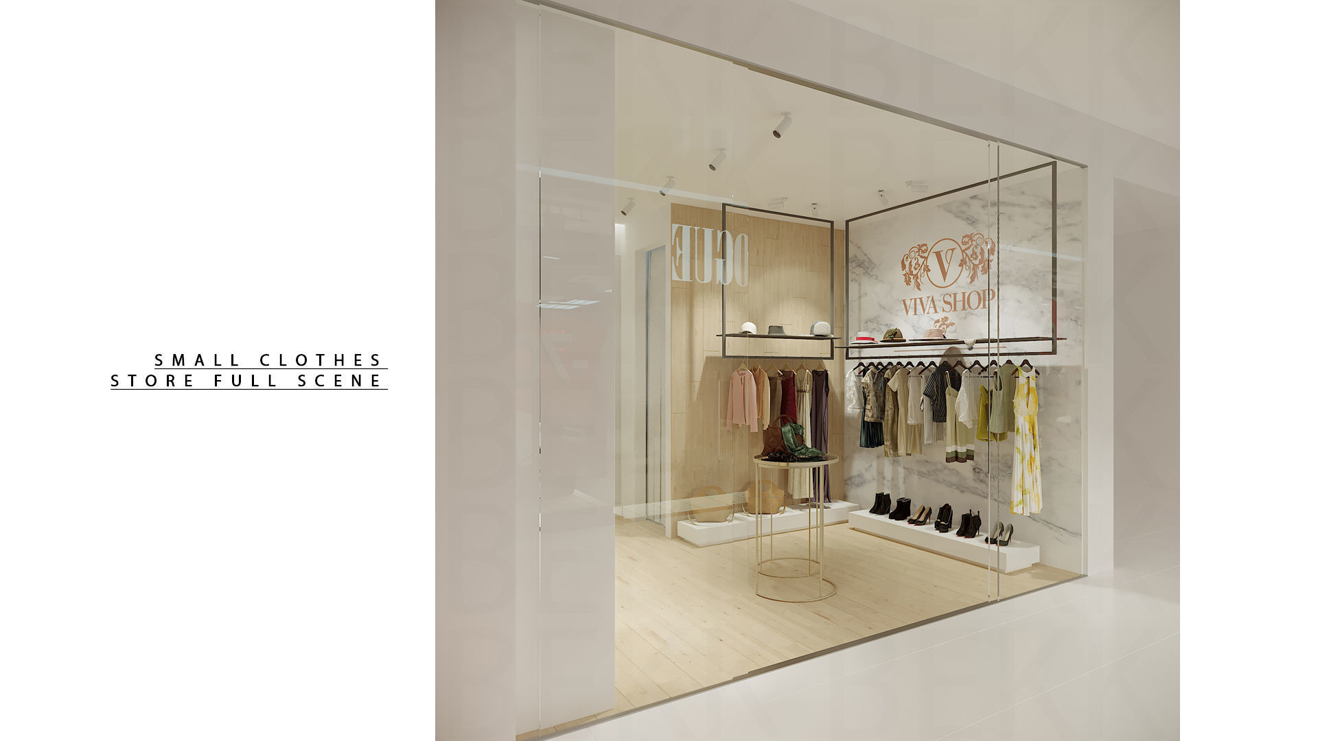 Casual Small Clothing Store 3D Model Interior Scene 3D model_2