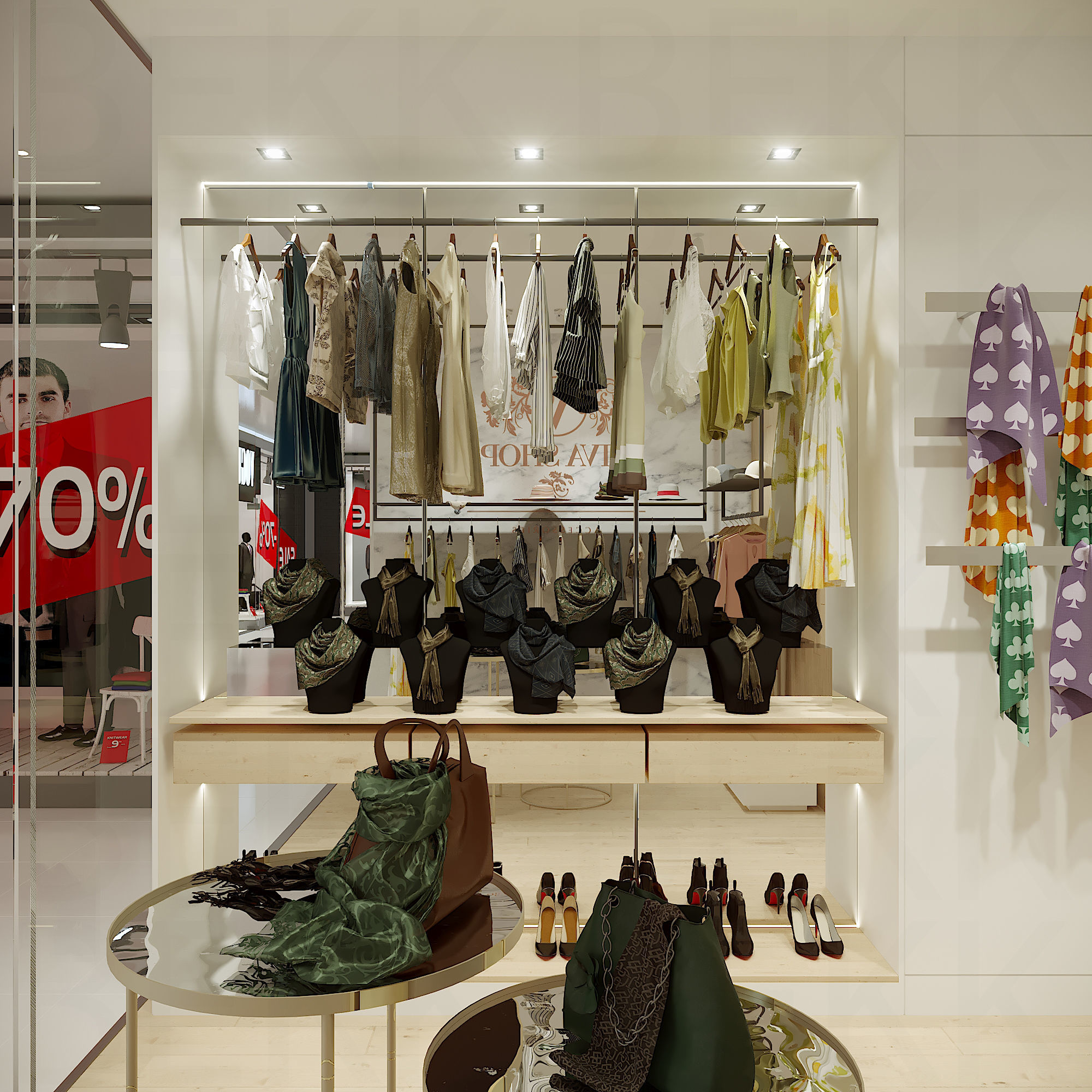 Casual Small Clothing Store 3D Model Interior Scene 3D model_10