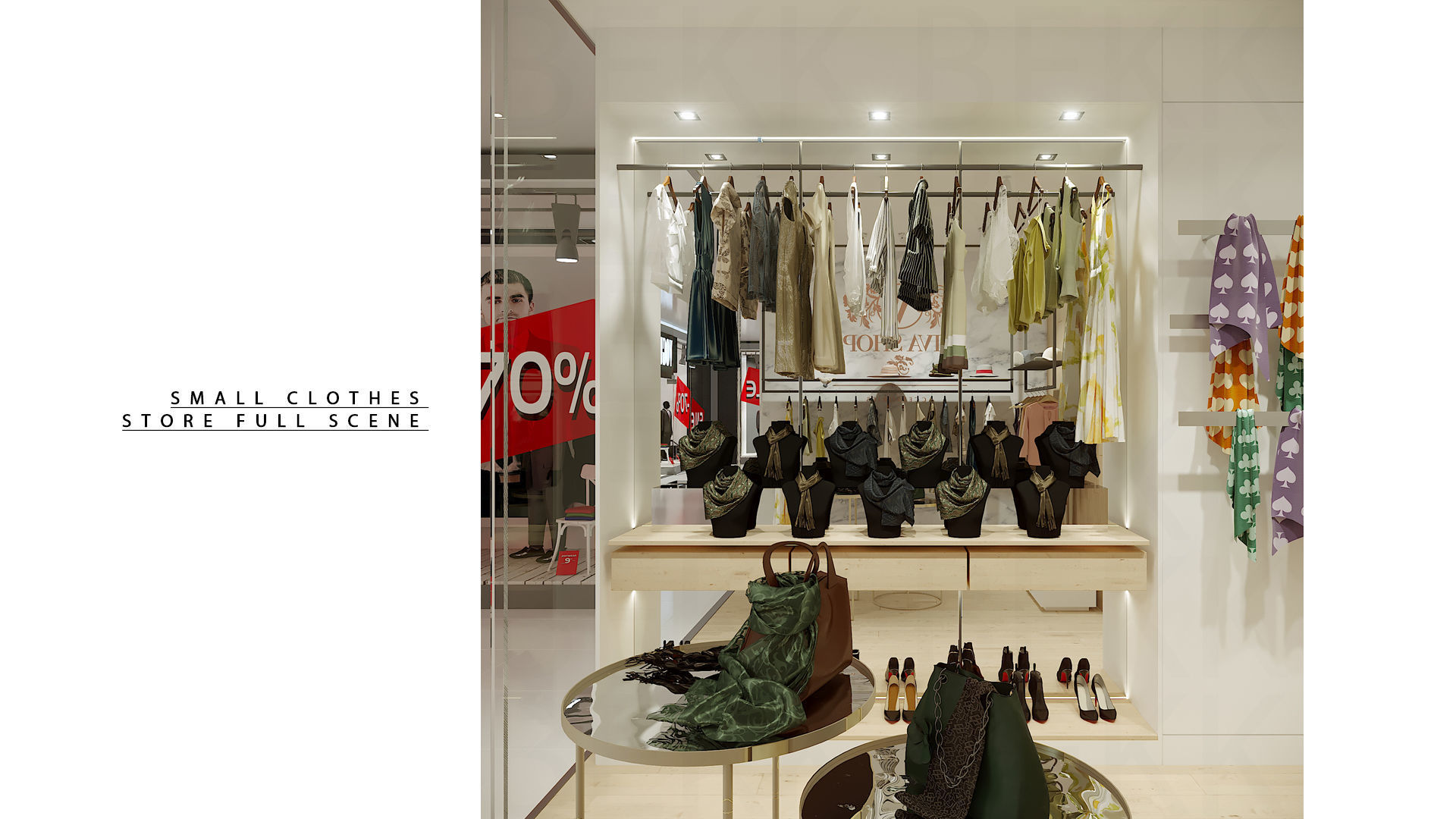 Casual Small Clothing Store 3D Model Interior Scene 3D model_4