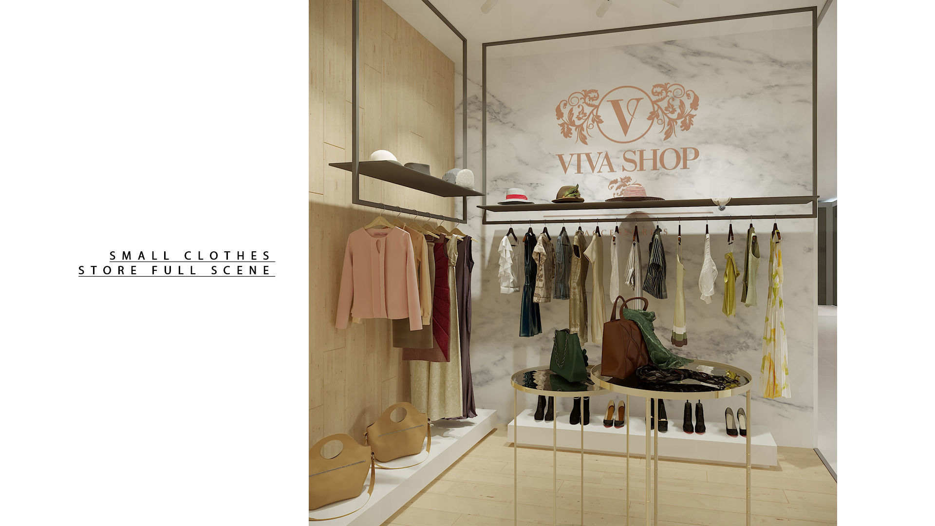 Casual Small Clothing Store 3D Model Interior Scene 3D model_1