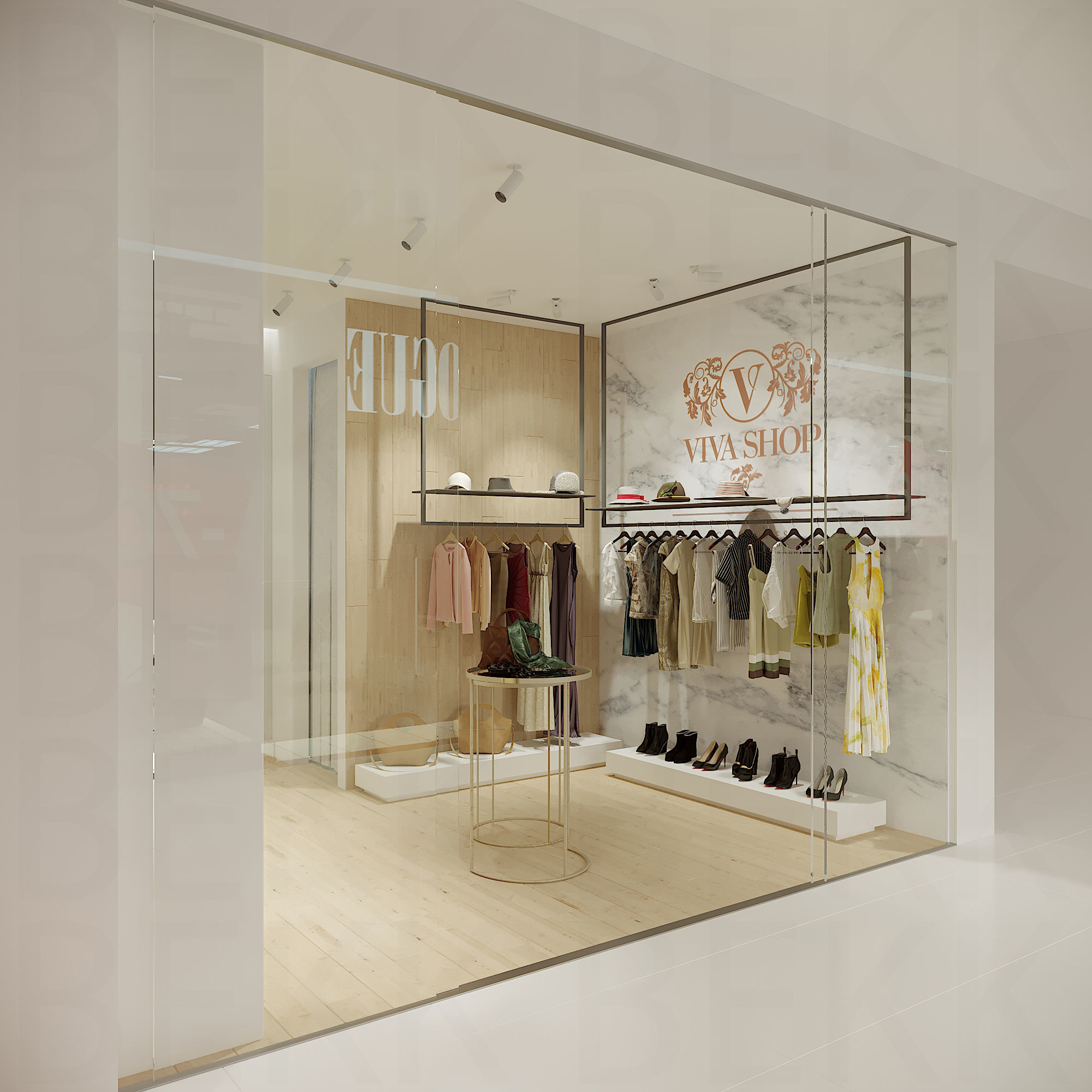 Casual Small Clothing Store 3D Model Interior Scene 3D model_7