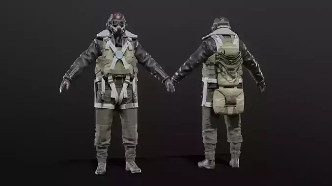  SOLDIER WWII USA Pilot 3D model