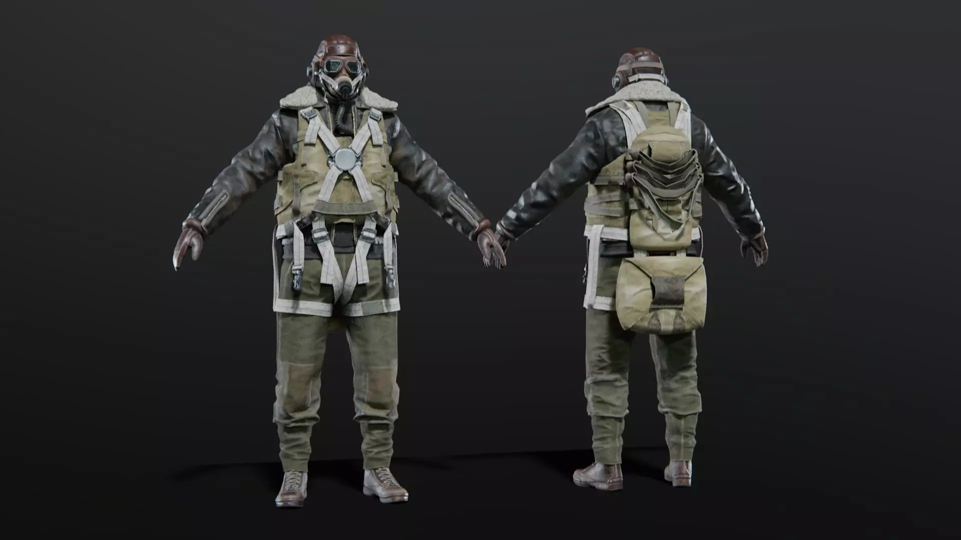  SOLDIER WWII USA Pilot 3D model_0