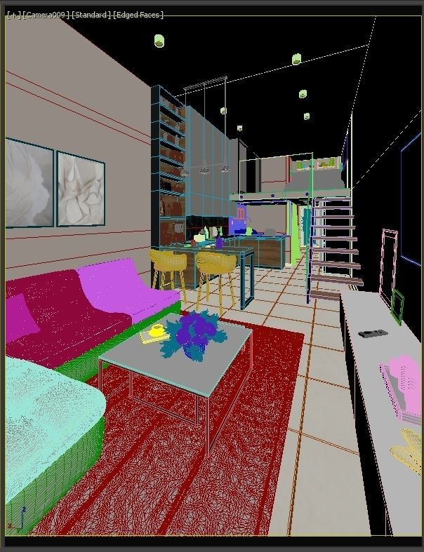 Modeling Using Loft Modern Loft Studio Interior Scene 3D model | CGTrader