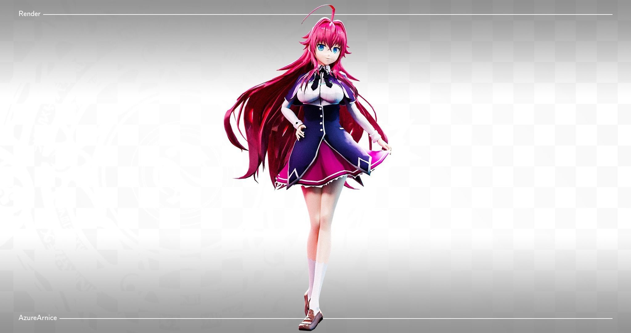 Highschool DxD - Rias Gremory MMD Model DELUXE Low-poly 3D model_3