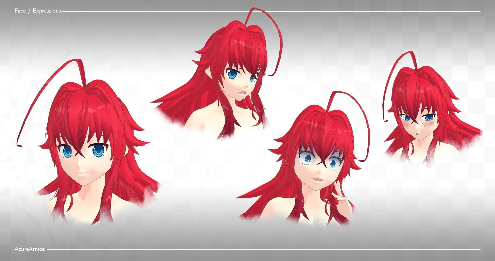 Highschool DxD - Rias Gremory MMD Model DELUXE Low-poly 3D model_4