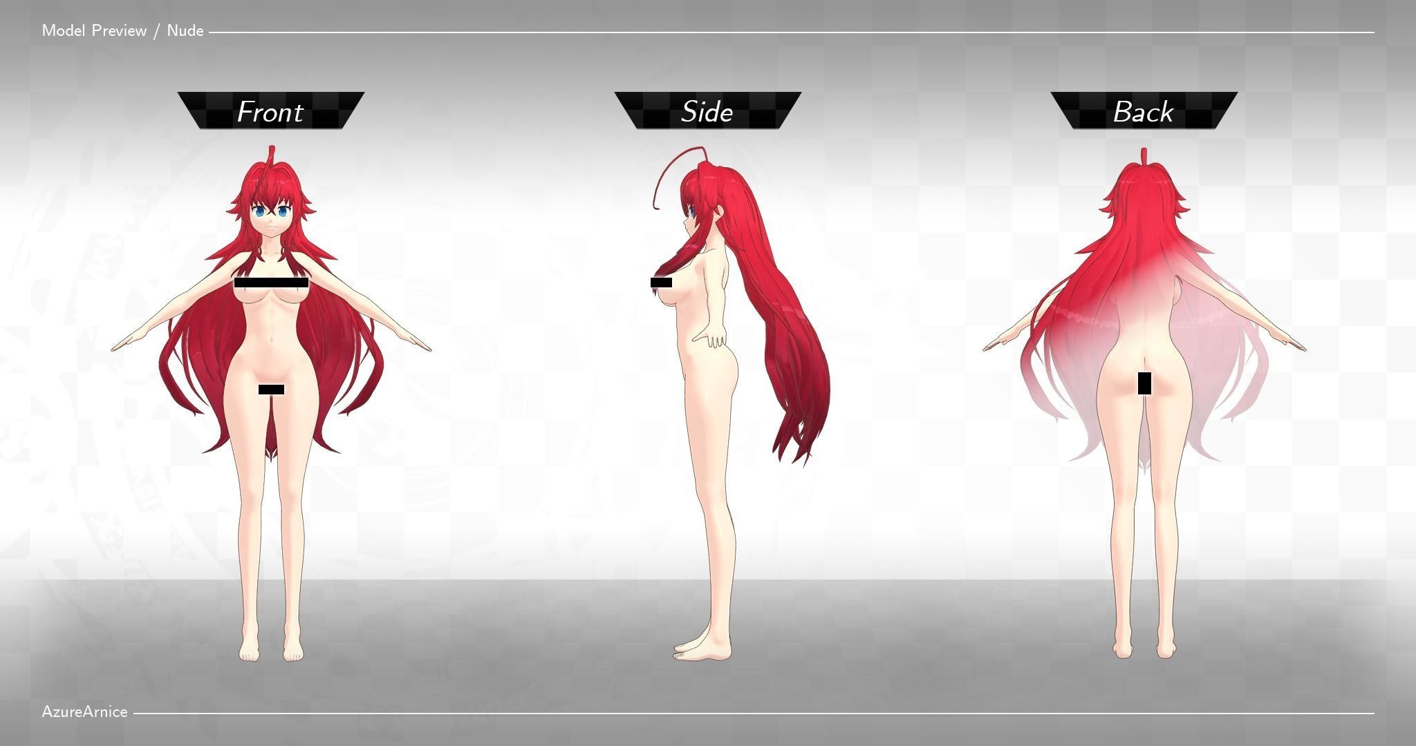 Highschool DxD - Rias Gremory MMD Model DELUXE Low-poly 3D model_8