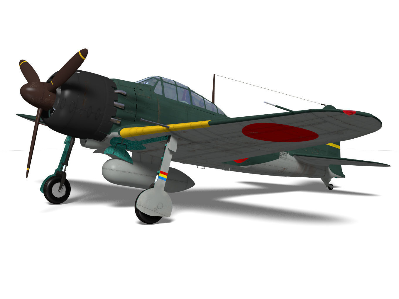A6M5 Zero fighter Type 52  3D model_5