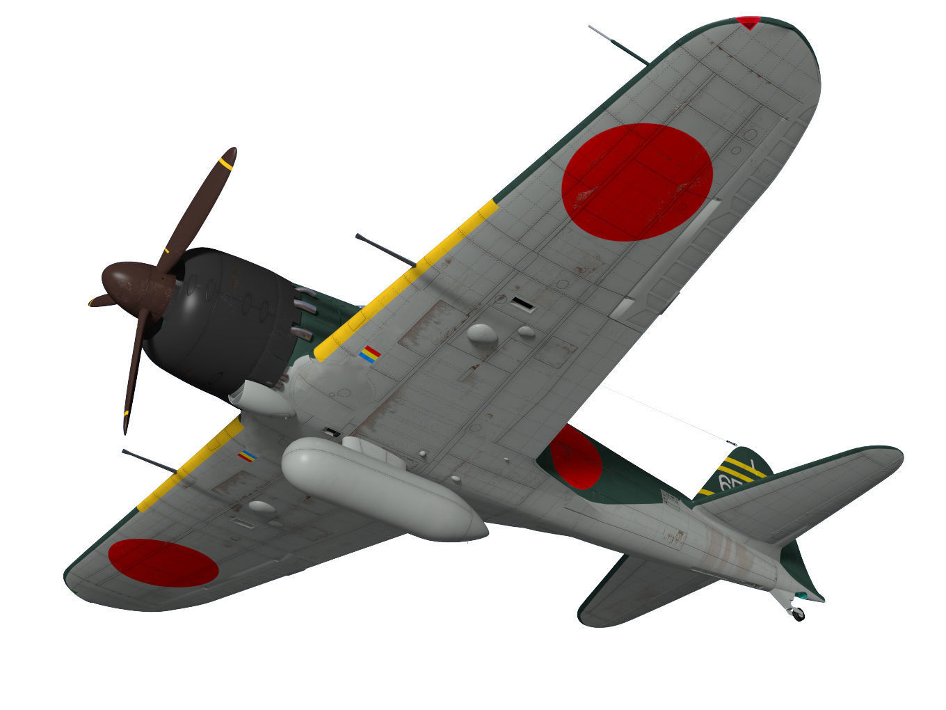 A6M5 Zero fighter Type 52  3D model_3