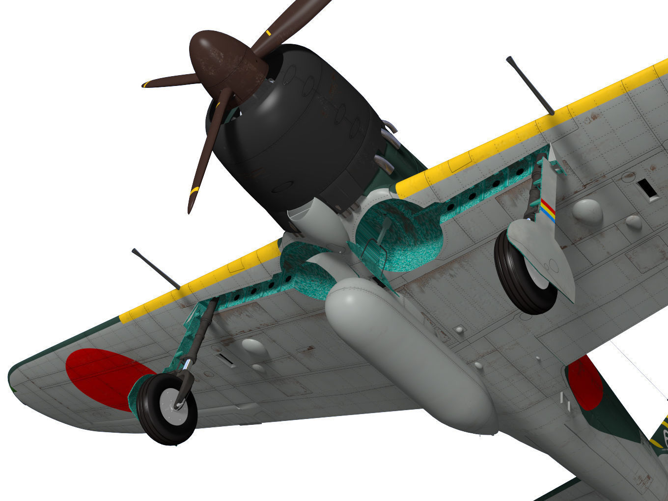 A6M5 Zero fighter Type 52  3D model_8