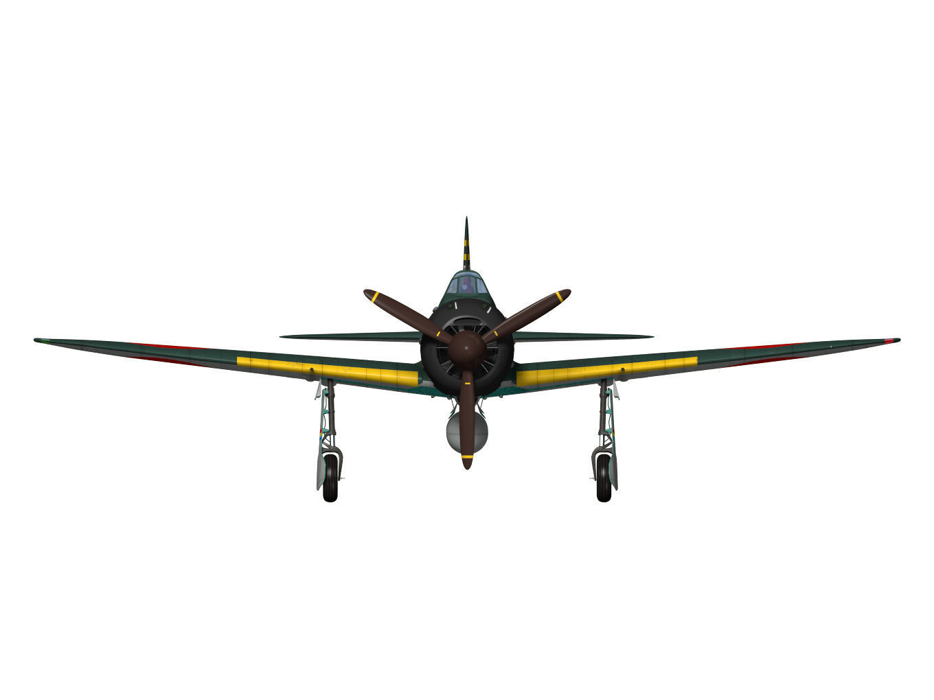 A6M5 Zero fighter Type 52  3D model_16
