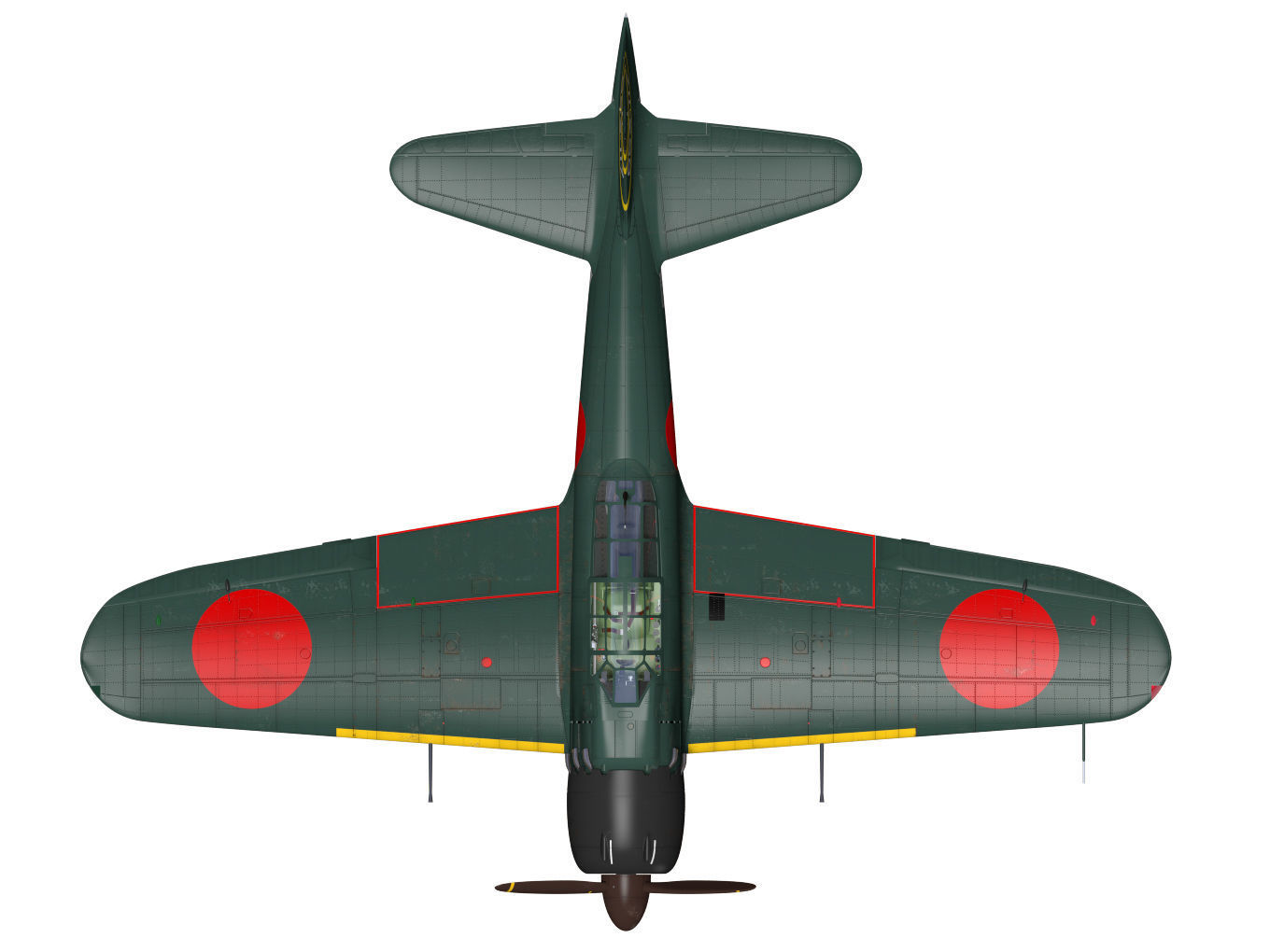 A6M5 Zero fighter Type 52  3D model_17