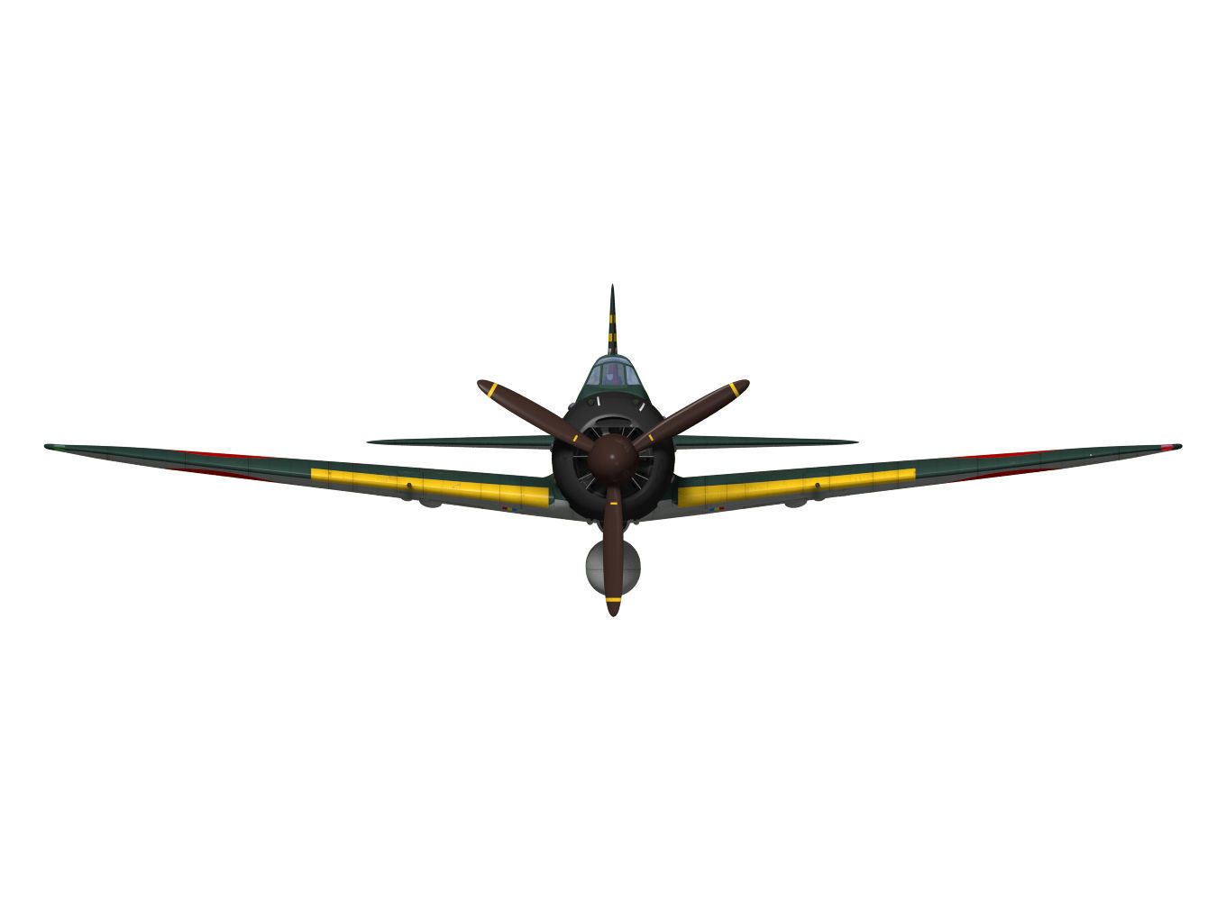 A6M5 Zero fighter Type 52  3D model_15