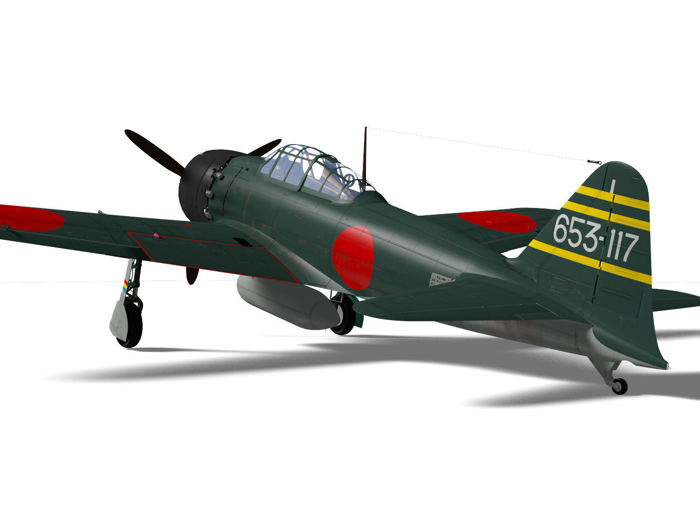 A6M5 Zero fighter Type 52  3D model_6