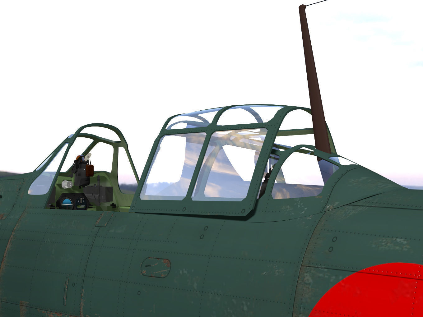 A6M5 Zero fighter Type 52  3D model_10