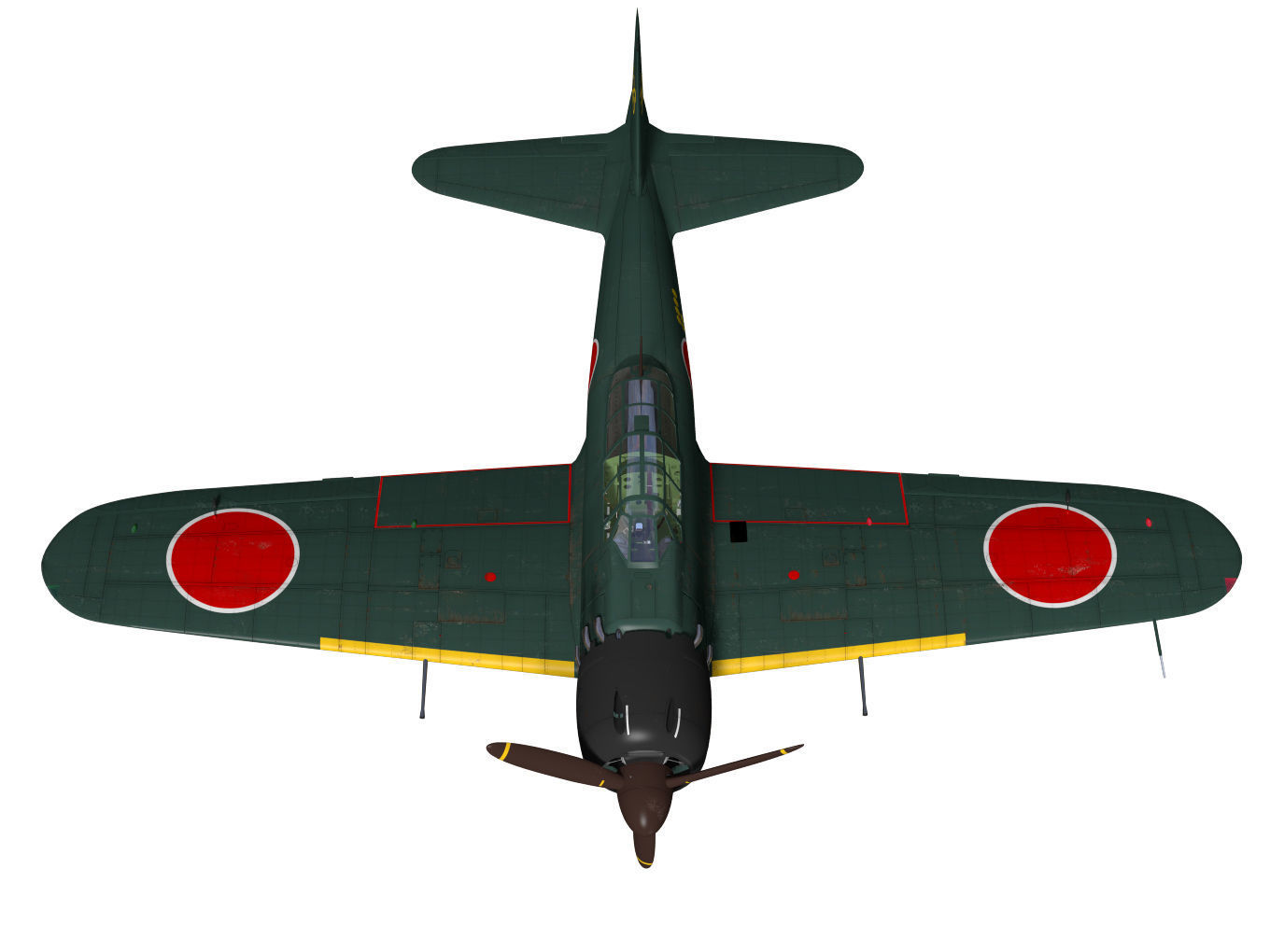 A6M5b Zero fighter Type 52 otsu 3D model_4