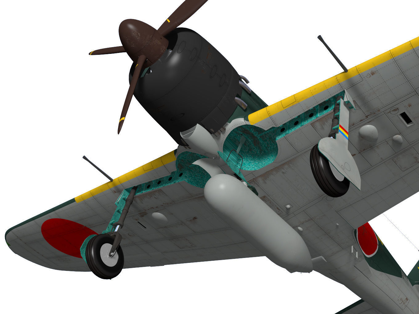 A6M5b Zero fighter Type 52 otsu 3D model_8